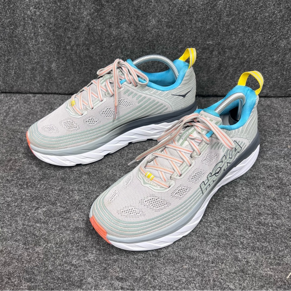 Hoka Women's Gray and Orange Running Shoes - Picture 7 of 12